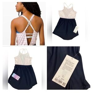 Ivviva Athletically Ocean Energy Cover Up Dress Pink Striped/ Navy Size 10